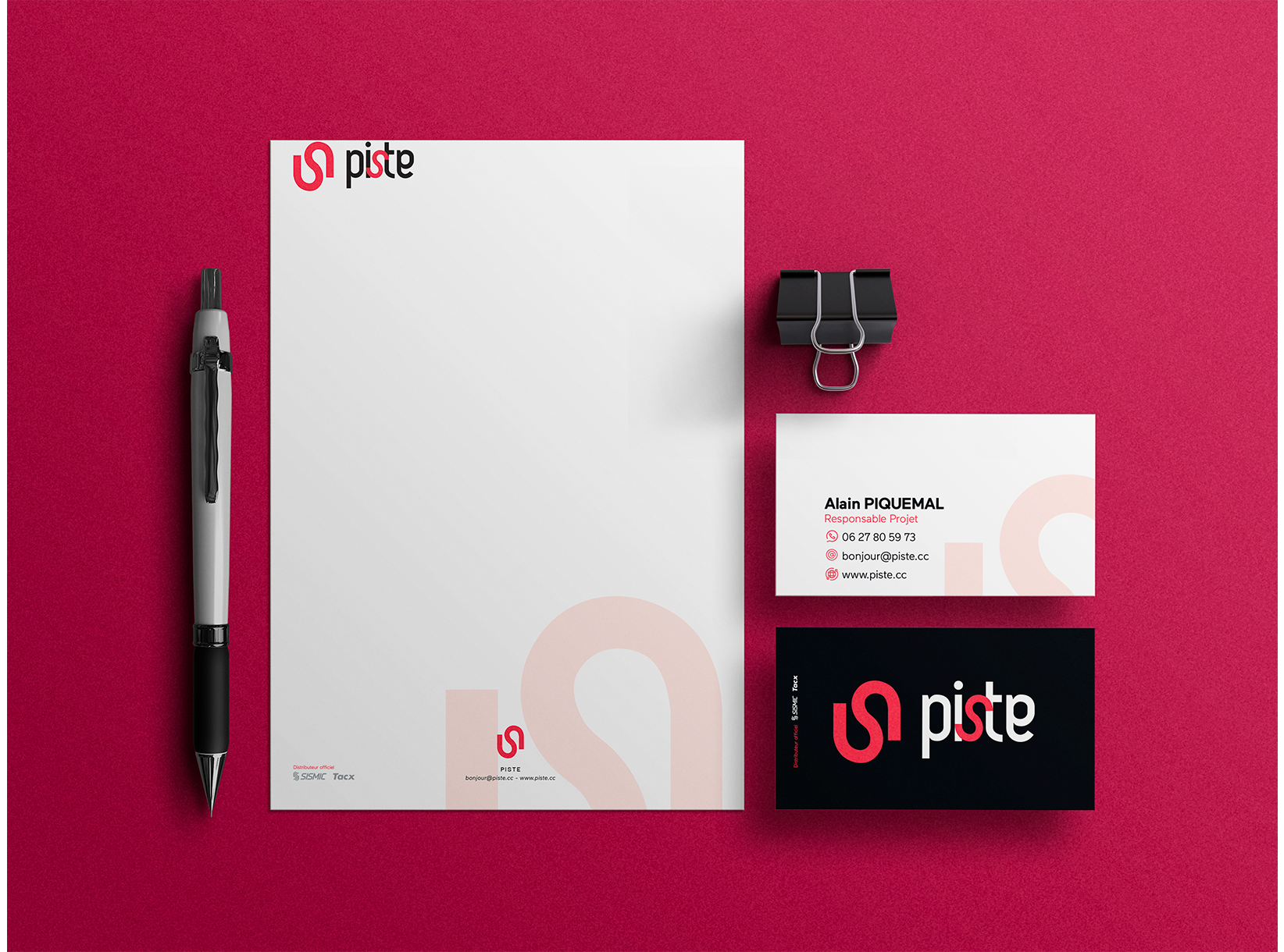 Mockup papeterie Piste