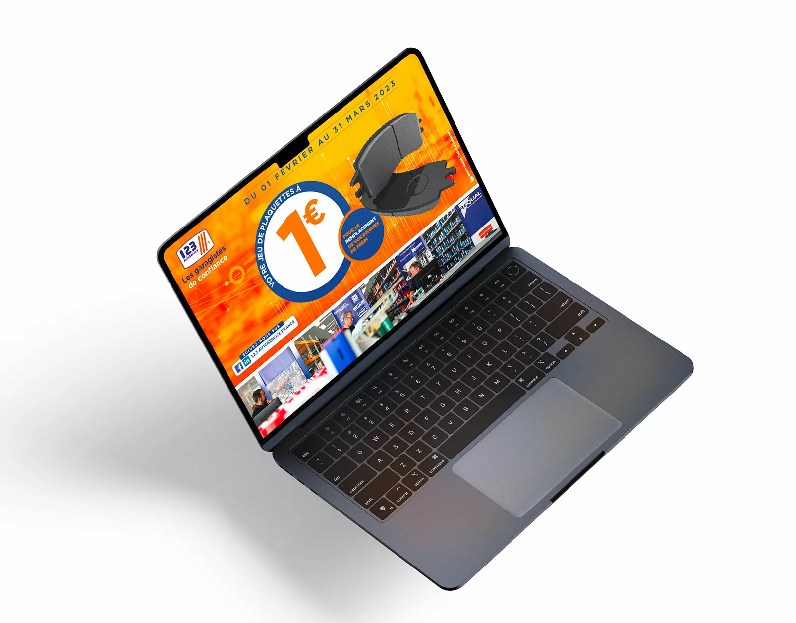 mockup ordinateur du site 123 garages auto