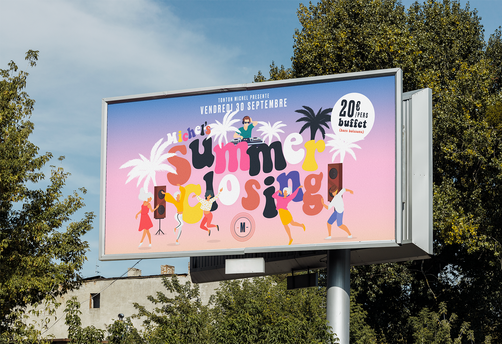affiche panneau 4x3 soirée tonton michel