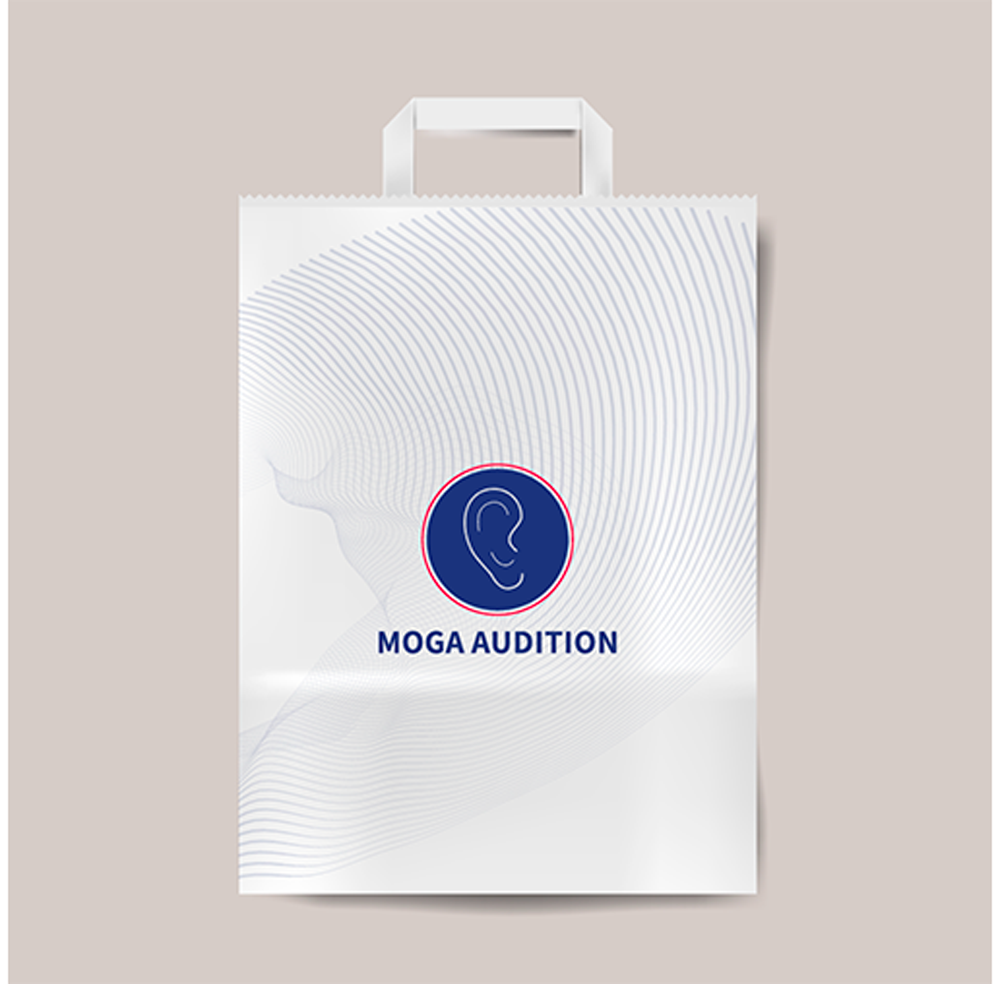 sac shopping moga audition avec le logo , audioprothésiste