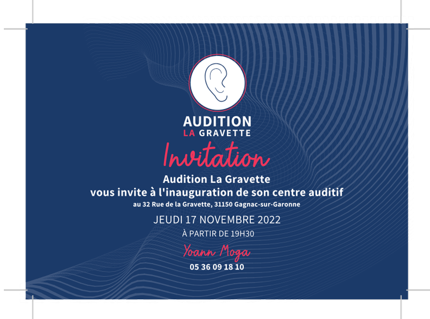 Print invitation soirée audioprothésiste moga audition