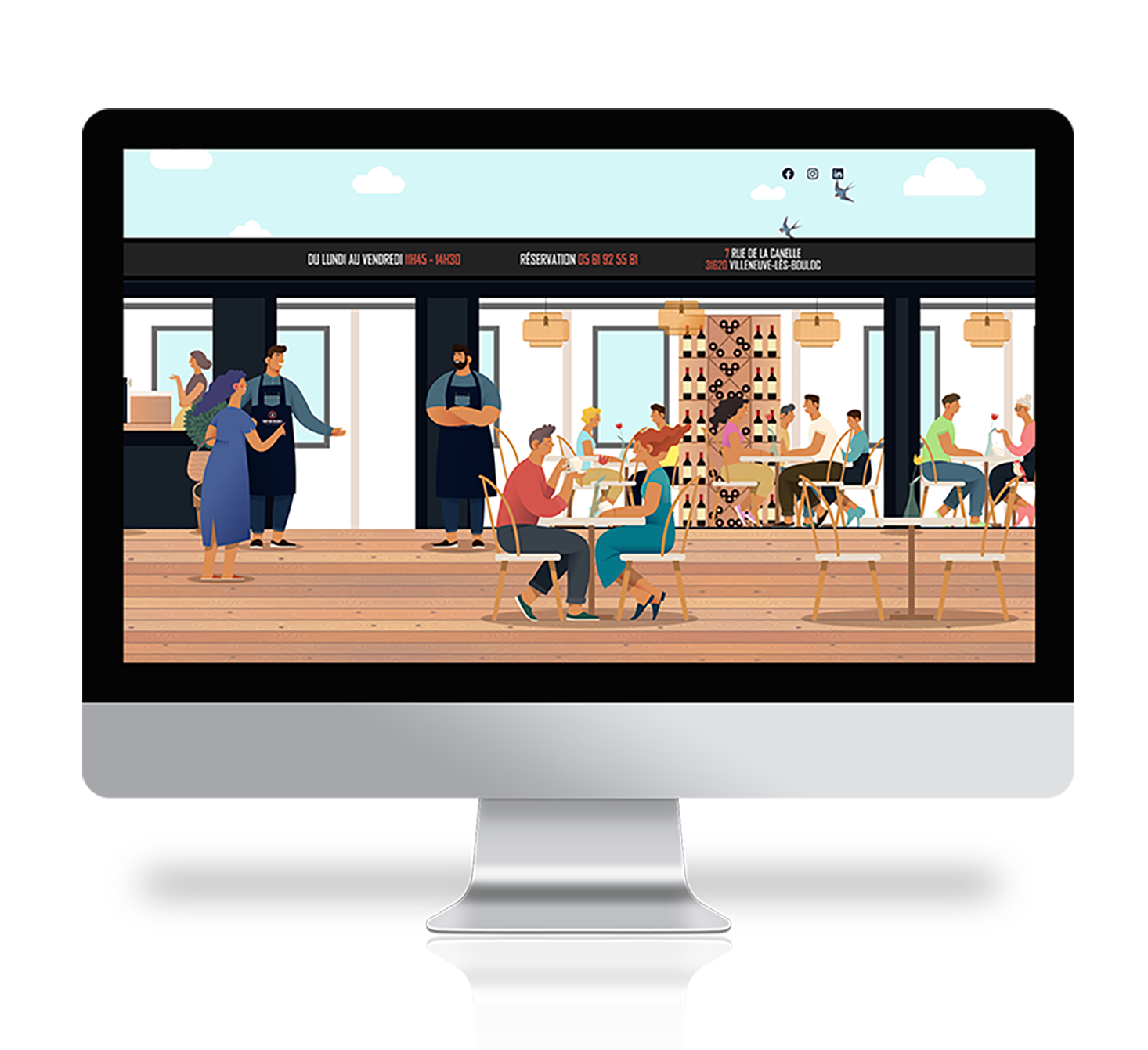 mockup ordinateur site tonton michel restaurant