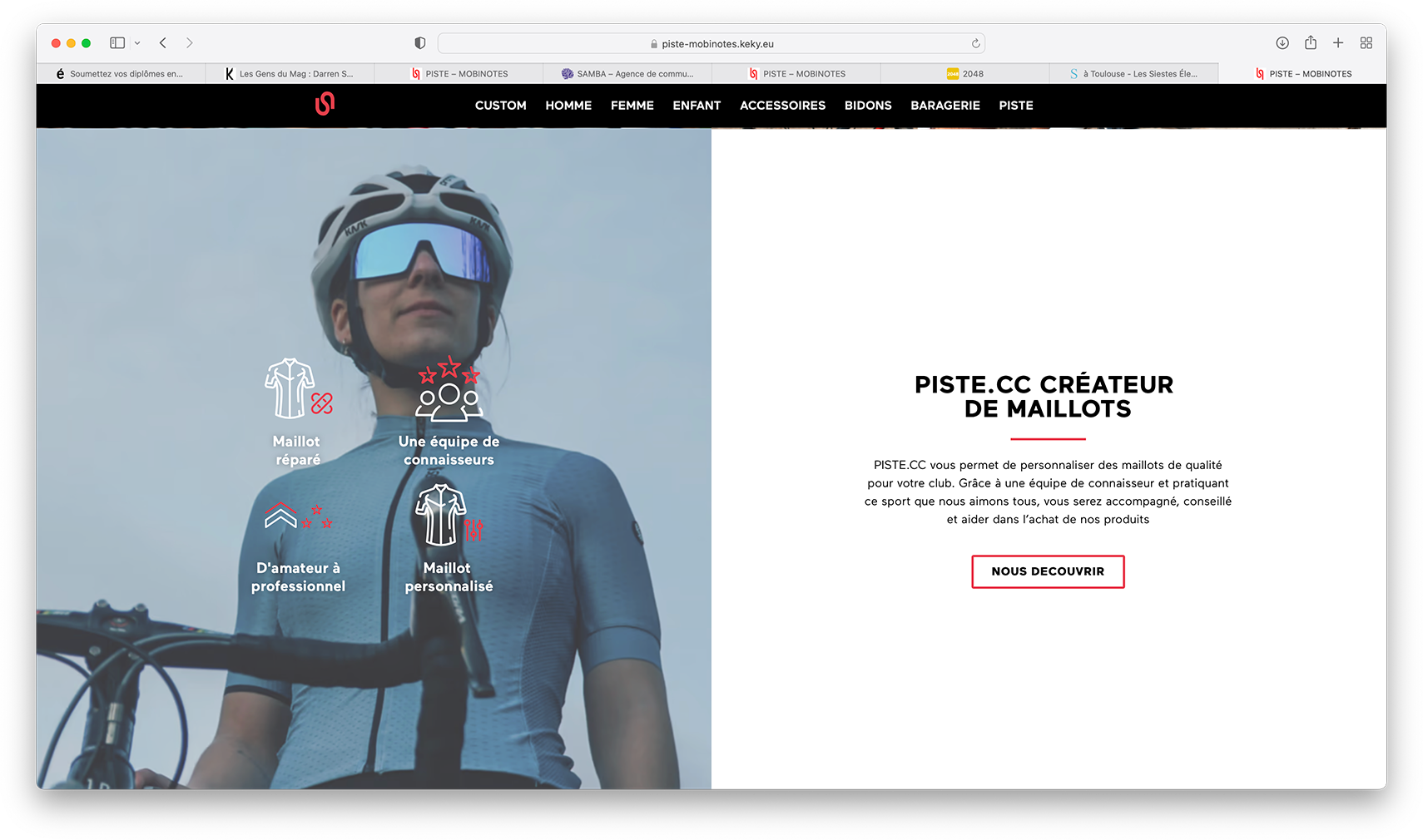 Mockup du site de Piste